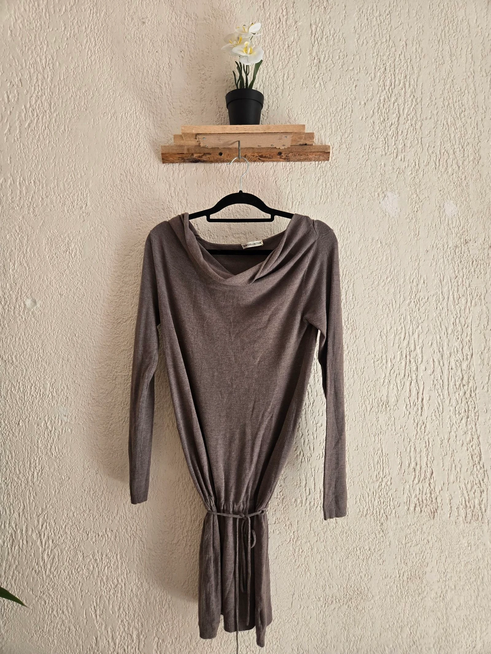 Taupe turtleneck dress - One size - Chic, bohemian & casual style - Autumn/Winter – photo 2